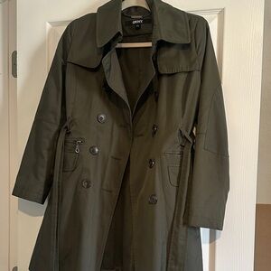 DKNY Women's Dark Green Trench Coat